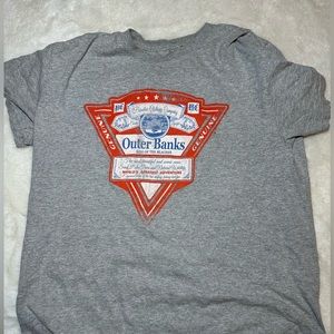 Vintage Outer Banks Budweiser Gray Shirt Size L